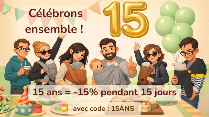 Célébrons ensemble !  15 ans = -15% pendant 15 jours  avec code : 15ANS